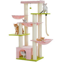 Produktbild von PAWZ Road XXL Katzenkratzbaum in Pink mit Hängematte, Höhle und 13 Sisalpfählen, 170 cm hoch