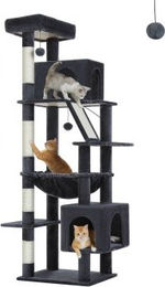 Pawz Road XXL Kratzbaum aus Holz 180 cm hoch dunkelgrau – Bild 1 von 3