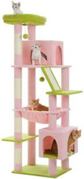 Pawz Road XXL Kratzbaum aus Holz in Rosa 180 cm hoch – Bild 1 von 3