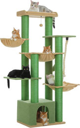 PAWZ Road XXL Kratzbaum für Katzen 170 cm mit Sisalpfählen und Hängematte Grün – Bild 1 von 3