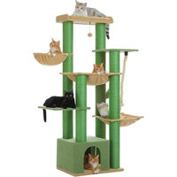 Produktbild von PAWZ Road XXL Kratzbaum für Katzen 170 cm mit Sisalpfählen und Hängematte Grün
