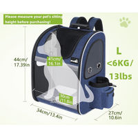 Produktbild von Pecute Erweiterbarer Hunderucksack und Katzenrucksack Blau aus Polyester