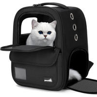 Produktbild von Pecute Haustier Rucksack für Katzen und kleine Hunde aus Oxford-Gewebe Schwarz