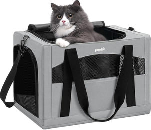 Pecute Hundetragetasche mit integriertem Stahlrahmen Grau Mini – Bild 1 von 1