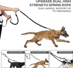 Pecute Joggingleine mit Bauchgurt für große Hunde und Riesenrassen aus Polyester in Schwarz – Bild 1 von 5