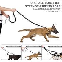 Produktbild von Pecute Joggingleine mit Bauchgurt für große Hunde und Riesenrassen aus Polyester in Schwarz