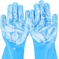 Produktbild von Pecute Silikon Fellpflegehandschuh für Hunde, Katzen und Kaninchen in Blau
