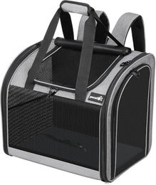 Pecute Tiertransporttasche Rucksack aus Baumwolle für Katzen und Hunde Grau – Bild 1 von 5