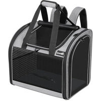 Produktbild von Pecute Tiertransporttasche Rucksack aus Baumwolle für Katzen und Hunde Grau