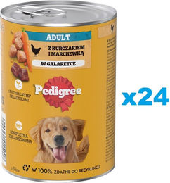 Produktbild von Pedigree Adult Hund Nassfutter Huhn Stückchen in Gelee 24x400g - 24 x 400 g
