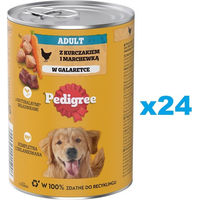 Produktbild von Pedigree Adult Hund Nassfutter Huhn Stückchen in Gelee 24x400g - 24 x 400 g