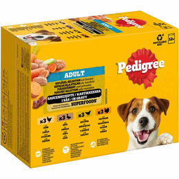 Pedigree Adult Hundefutter Geflügel-Selektion Stückchen in Sauce 24x100 g – Bild 1 von 2