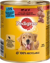 Pedigree Adult Hundefutter Pastete mit Rind, Lamm und Huhn 12 x 800 g - 12 x 800 g – Bild 1 von 5
