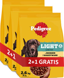 Pedigree Adult Light Trockenfutter für Hunde mit Geflügel 3 x 2,6 kg – Bild 1 von 1
