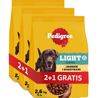 Produktbild von Pedigree Adult Light Trockenfutter für Hunde mit Geflügel 3 x 2,6 kg