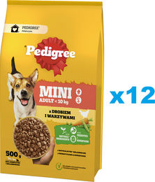 Pedigree Adult Mini Trockenfutter Geflügel für kleine Hunde ohne Farb- und Aromastoffe 12x500 g – Bild 1 von 1