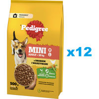 Produktbild von Pedigree Adult Mini Trockenfutter Geflügel für kleine Hunde ohne Farb- und Aromastoffe 12x500 g