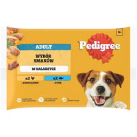 Produktbild von Pedigree Adult Nassfutter für erwachsene Hunde mit Huhn, Fisch und Schwein in Gelee 4x100 g