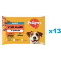 Produktbild von Pedigree Adult Nassfutter für Hunde mit Rind, Geflügel und Schwein in Gelee 52x100g - 52 x 100 g