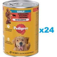 Produktbild von Pedigree Adult Nassfutter für Hunde mit Rind in Gelee 24x 400g Dose - 24 x 400 g