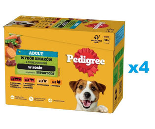 Pedigree Adult Nassfutter für Hunde mit Rind und Huhn in Sauce, 48 x 100g Beutel - 48 x 100 g – Bild 1 von 4