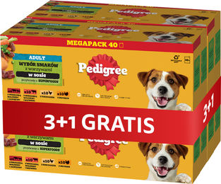 Pedigree Adult Nassfutter Mix für Hunde mit Rind, Lamm, Pute, Huhn und Schwein in Sauce 4 x 100 g – Bild 1 von 1
