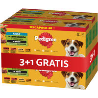 Produktbild von Pedigree Adult Nassfutter Mix für Hunde mit Rind, Lamm, Pute, Huhn und Schwein in Sauce 4 x 100 g