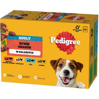 Produktbild von Pedigree Adult Nassfutter Mix Stückchen in Gelee für ausgewachsene Hunde 12x100 g Rind Huhn Fisch Geflügel ohne Farb- und Aromastoffe - 12 x 100 g