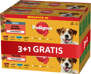 Pedigree Adult Nassfutter Mix Stückchen in Gelee für Hunde 4 x 100 g ohne künstliche Farb- oder Konservierungsstoffe – Bild 1 von 1
