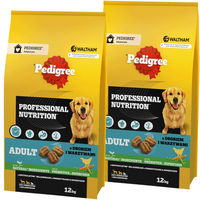 Produktbild von Pedigree Adult Professional Nutrition Trockenfutter mit Geflügel und Gemüse für mittelgroße und große Hunde 24 kg