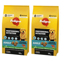Produktbild von Pedigree Adult Professional Nutrition Trockenfutter mit Rindfleisch und Gemüse für mittelgroße und große Hunde 2x12kg