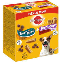 Produktbild von Pedigree Belohnungssnack Tasty Minis Huhn und Ente sowie Jumbone Mini Rind und Geflügel 740g für Hunde - 740 g