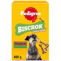 Produktbild von Pedigree Biscrok Gravy Bones Belohnungssnack für erwachsene Hunde ohne Farb- und Aromastoffe 400 g