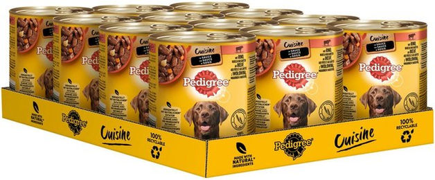 Pedigree Cuisine Hundefutter Adult Stückchen in Sauce Rind mit Nudeln und Karotten 12x800g – Bild 1 von 2