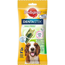 Produktbild von Pedigree DentaStix Daily Fresh Zahnpflege-Snack für Junior Hunde mit Huhn 128g