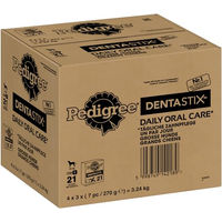 Produktbild von Pedigree Dentastix Daily Oral Care Zahnpflege-Snack für Hunde ohne Farb- und Aromastoffe und ohne Zucker - 4 x 21 Stk.