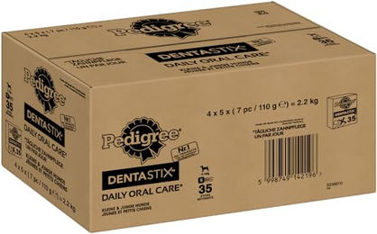 Pedigree Dentastix Daily Oral Care Zahnpflege-Snack für kleine Hunde ohne Zucker und ohne Farb- und Aromastoffe - 4 x 35 Stk. – Bild 1 von 2