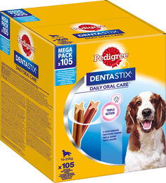 Pedigree DentaStix Daily Oral Care Zahnpflege-Snack für mittelgroße Hunde Adult mit Huhn und Rind 105 Stück - 105 x 27 g – Bild 1 von 7