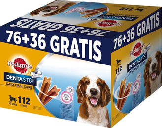 Produktbild von Pedigree Dentastix Medium Zahnpflege-Snack für erwachsene Hunde 112 Stück - 112 x 1 Stk.