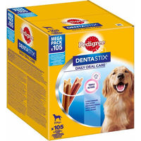 Produktbild von Pedigree DentaStix Zahnpflege-Snack für große Hunde mit Huhn ohne Zucker und Farbstoffe 105 Stück