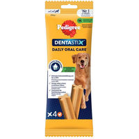 Produktbild von Pedigree Dentastix Zahnpflege-Snack für große Hunde mit Huhn ohne Zucker und Farbstoffe 154 g
