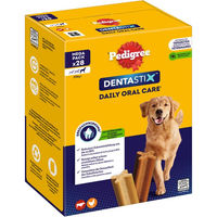 Produktbild von Pedigree Dentastix Zahnpflege-Snack für große Hunde mit Huhn und Rind, 4 x 270g (1,08 kg) - 28 x 270 g