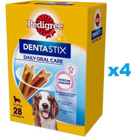 Produktbild von Pedigree DentaStix Zahnpflege-Snack für Hunde Adult mit Huhn und Rind Mittel 4 x 180g - 4 x 180 g