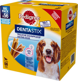 Produktbild von Pedigree Dentastix Zahnpflege-Snack für Hunde mittlerer Rassen mit Huhn Adult 2 x 56 Stück (8 x 180g) - 2 x 56 Stk.