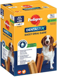Produktbild von Pedigree Dentastix Zahnpflege-Snack für mittlere Hunderassen ohne Zucker Light Multipack