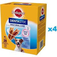 Produktbild von Pedigree DentaStix Zahnsnack für kleine Hunde Adult mit Rind und Huhn ohne Zucker und Farbstoffe 4 x 110g - 4 x 110 g