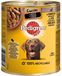 Produktbild von Pedigree Hund Nassfutter Adult Kaninchen Stückchen in Sauce 12x800 g - 12 x 800 g
