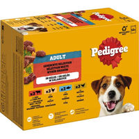 Produktbild von Pedigree Hund Nassfutter Adult Land-Selektion Stückchen in Gelee Multipack 48 x 100 g - 12 x 100 g