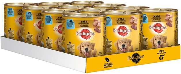 Produktbild von Pedigree Hundefutter Adult 3 Sorten Geflügel in Pastete 12x800g