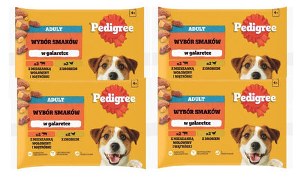 Produktbild von Pedigree Hundefutter Adult Stückchen in Gelee Rind und Geflügel 4 x 100g - 4 x 100 g